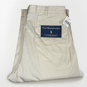 NEW Polo Ralph Lauren White Chino Pants "The Hammond" Pleated Vintage 36x32